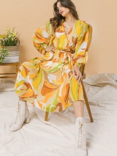 A Printed Woven Midi Dress A Printed Woven Midi Dress