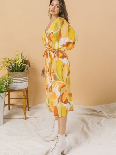 A Printed Woven Midi Dress A Printed Woven Midi Dress
