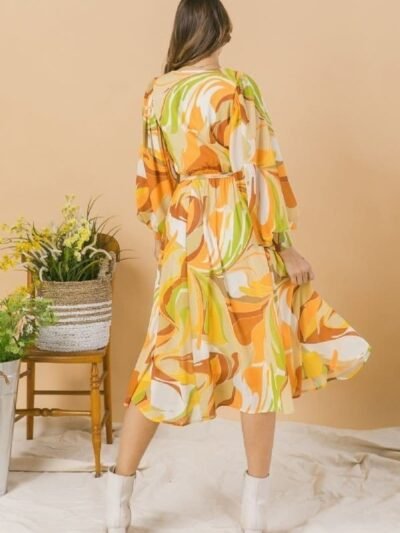 A Printed Woven Midi Dress A Printed Woven Midi Dress