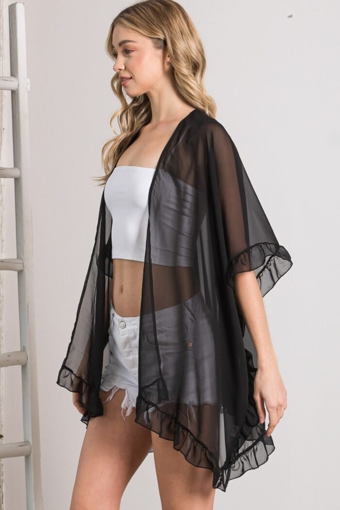 Lightweight sheer shawl cardigan