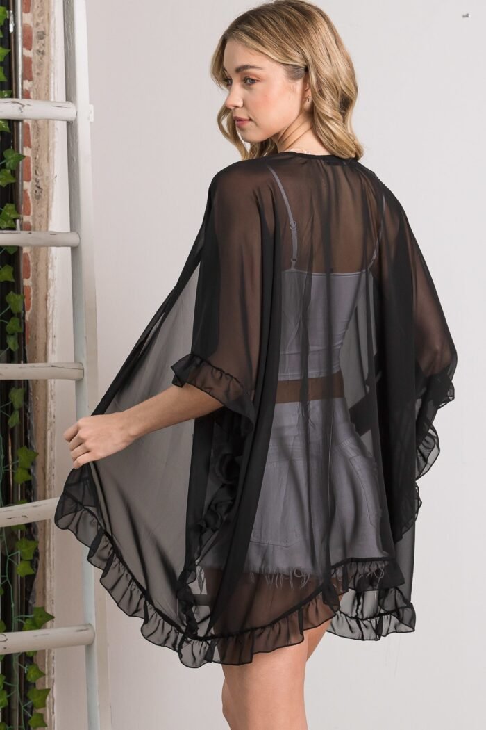 Lightweight sheer shawl cardigan