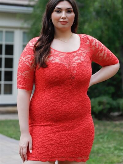 Plus Lace Mini Dress