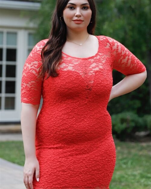 plus lace mini dress