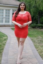 Plus Lace Mini Dress - Image 5