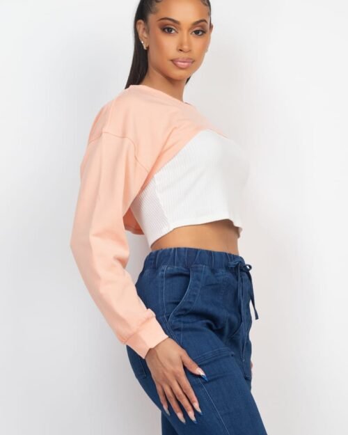 ribbed sleeveless top with shrug sweater