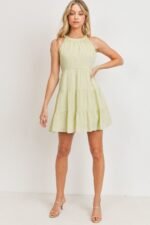 Roundneck Sleeveless Dotted Swiss Dress - Image 2
