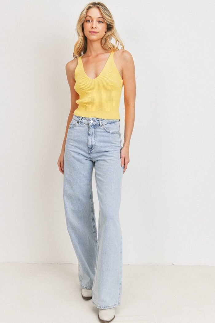 Rib knit sleeveless top - image 2
