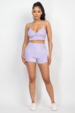 Terry Towel Bralette Top & Mini Shorts Set - Image 19