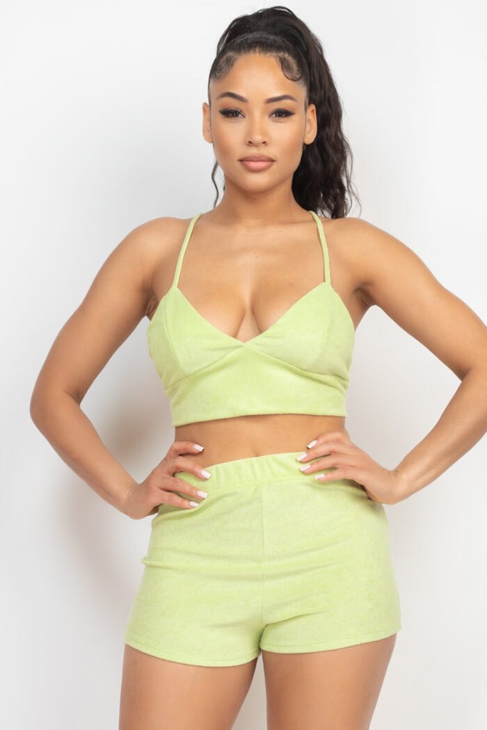 Terry towel bralette top & mini shorts set - image 15