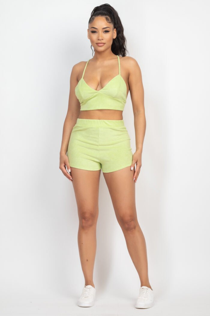 Terry towel bralette top & mini shorts set - image 16