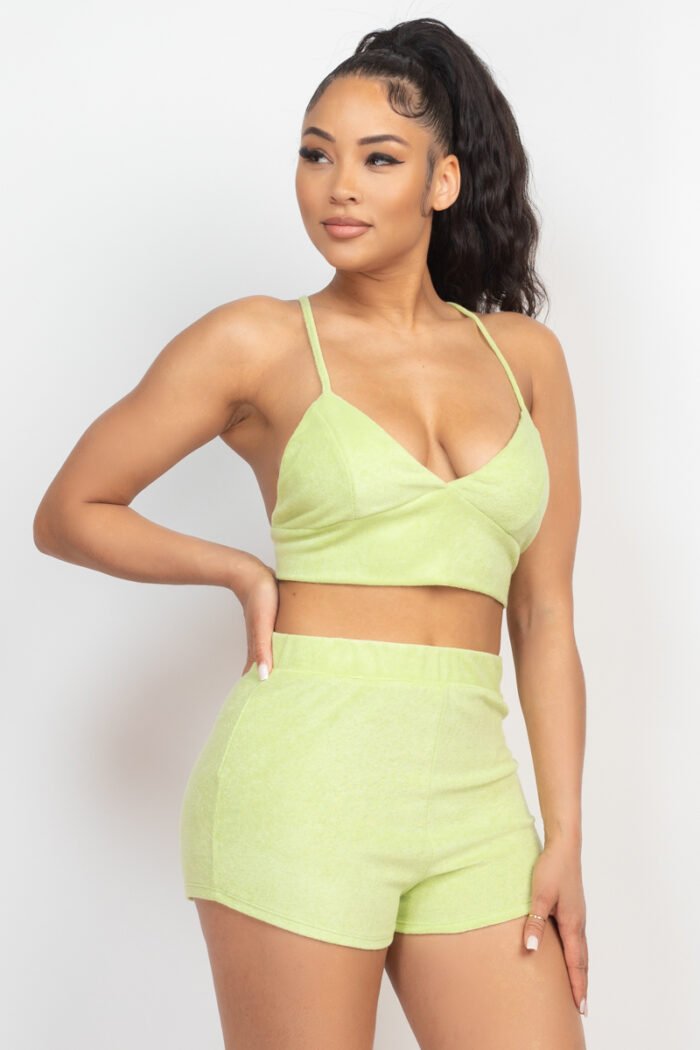 Terry towel bralette top & mini shorts set - image 17
