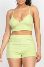 Terry Towel Bralette Top & Mini Shorts Set - Image 18
