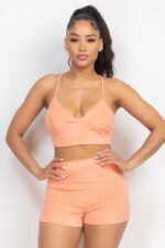 Terry Towel Bralette Top & Mini Shorts Set - Image 8