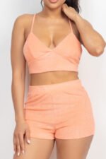 Terry Towel Bralette Top & Mini Shorts Set - Image 11
