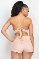 Terry Towel Bralette Top & Mini Shorts Set - Image 5