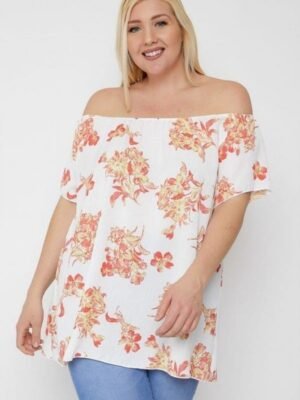 Floral Print Off The Shoulder Top