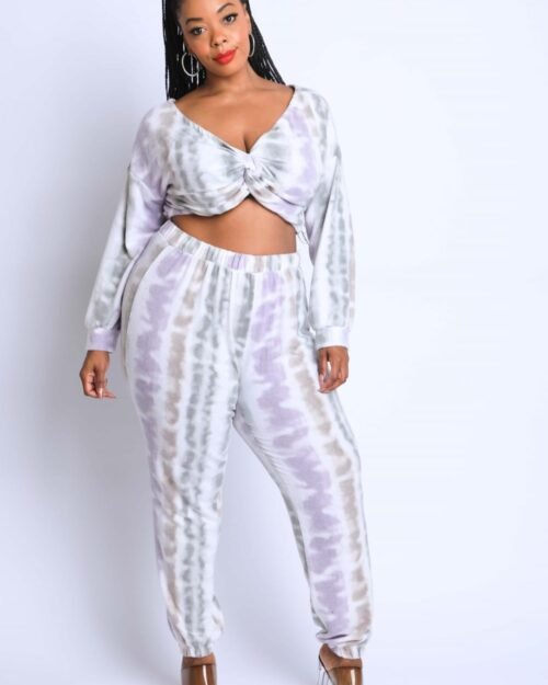 tie die off shoulder set
