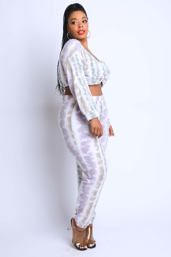 Tie die off shoulder set
