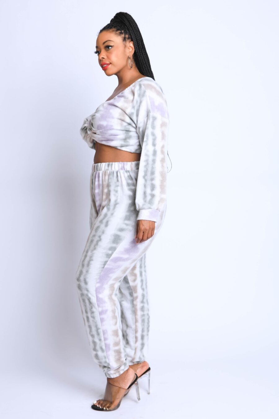 Tie die off shoulder set