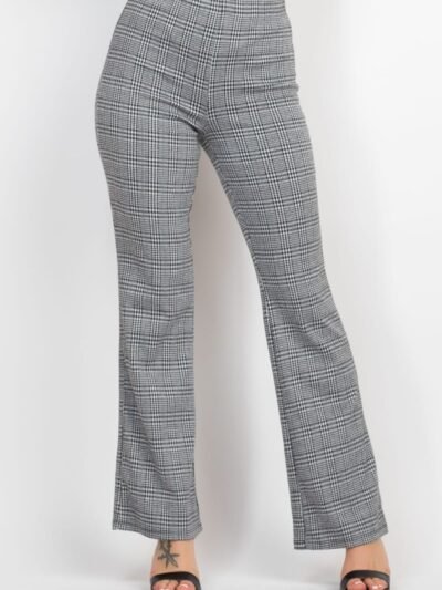Plaid Cut-out Long Sleeve Top & Pants Set Plaid Cut-out Long Sleeve Top & Pants Set