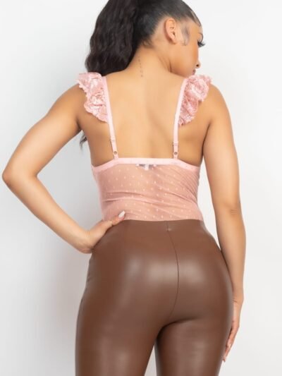 Sweetheart Cut-out Cami Ruffled Bodysuit Sweetheart Cut-out Cami Ruffled Bodysuit
