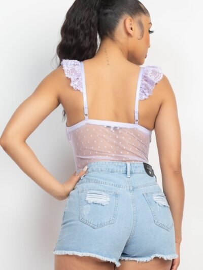 Sweetheart Cut-out Cami Ruffled Bodysuit Sweetheart Cut-out Cami Ruffled Bodysuit