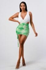 White Sleeveless Top With Detachable Rhinestone Cross Open Back With Bodycon…