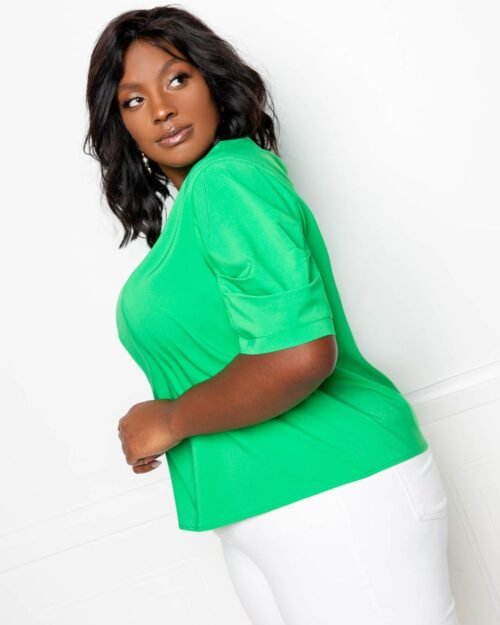 ruched puff sleeve blouse top