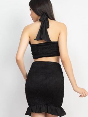 Halter Neck Crop Top & Skirts Set