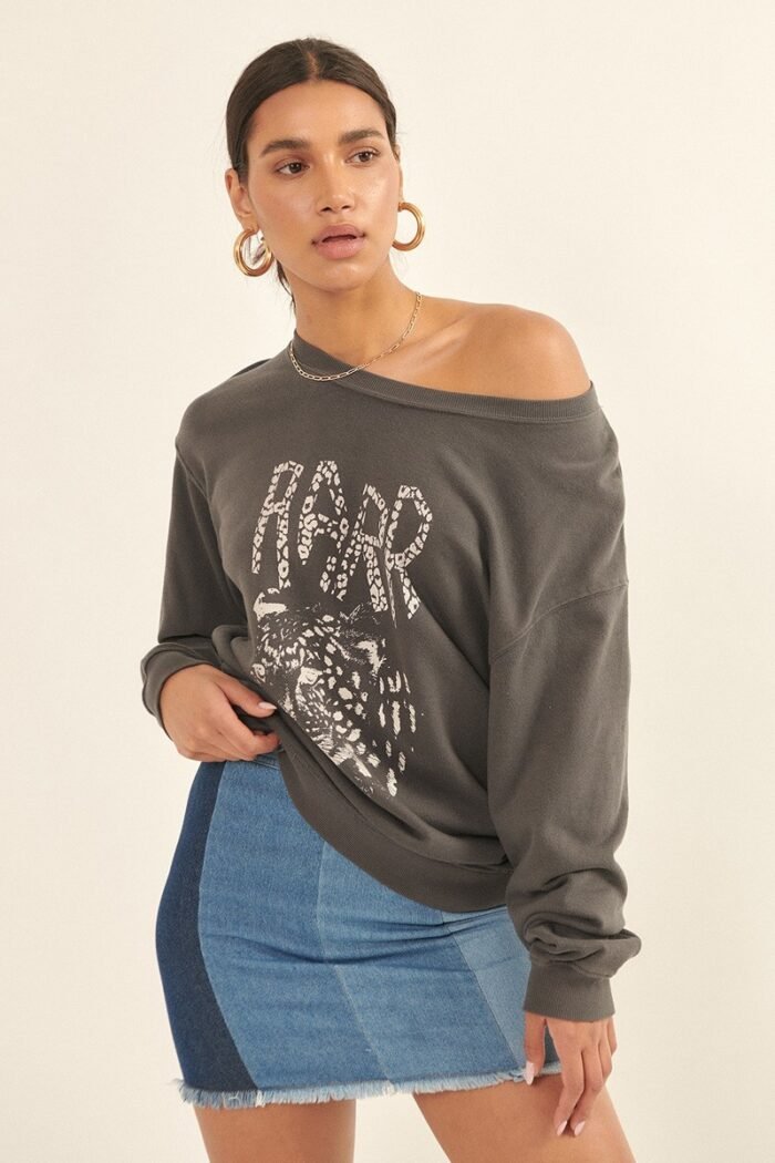 A garment dyed french terry graphic sweatshirt