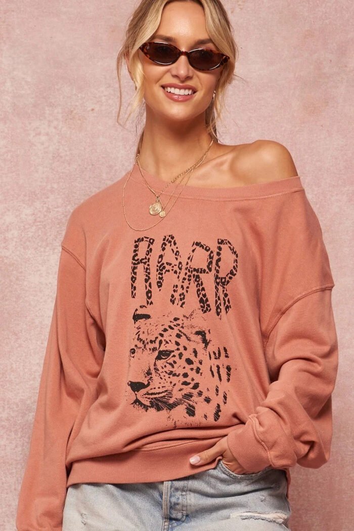 A garment dyed french terry graphic sweatshirt