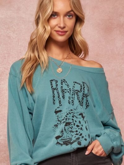 A Garment Dyed French Terry Graphic Sweatshirt