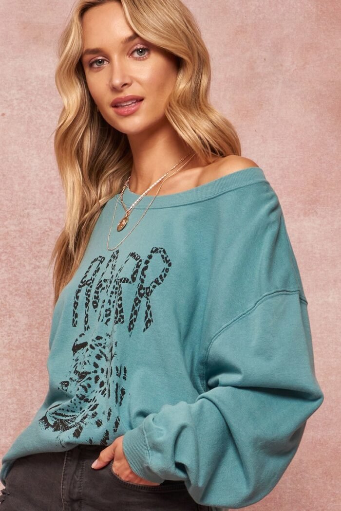 A garment dyed french terry graphic sweatshirt