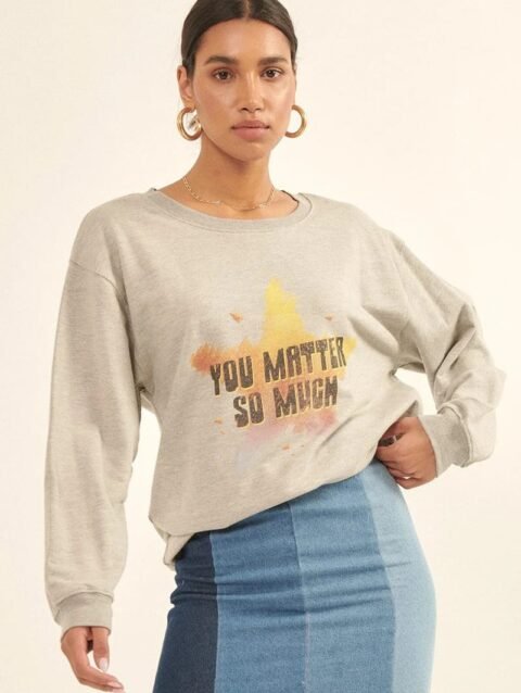 Vintage-style, Multicolor Star French Terry Knit Graphic Sweatshirt