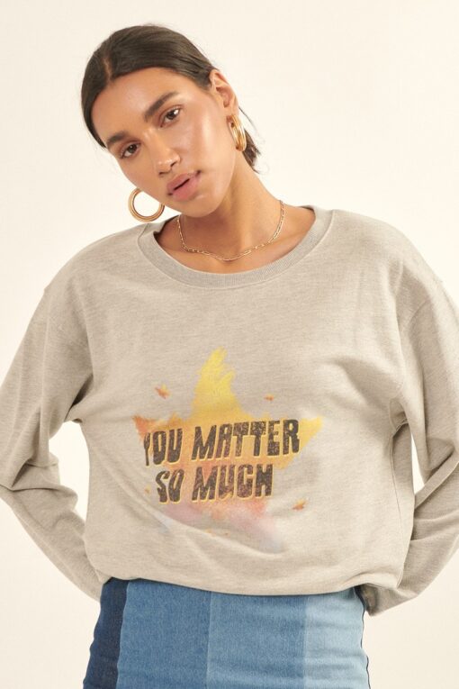 Vintage-style, Multicolor Star French Terry Knit Graphic Sweatshirt - Image 3