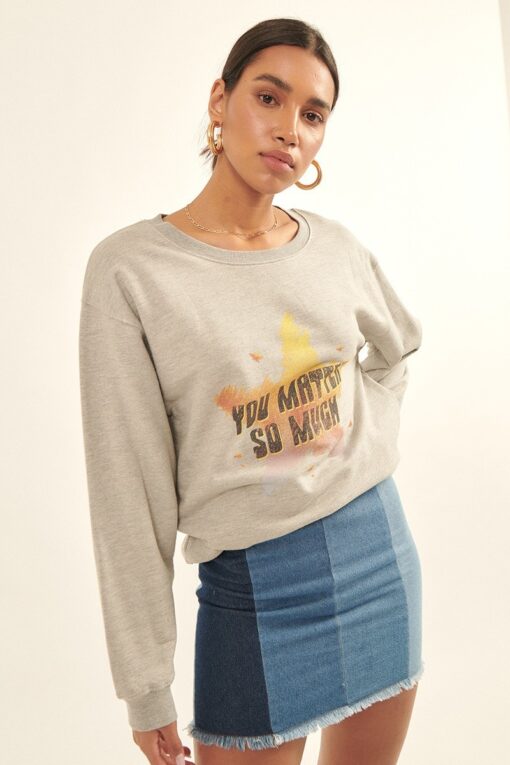 Vintage-style, Multicolor Star French Terry Knit Graphic Sweatshirt - Image 4