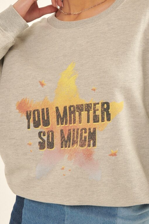 Vintage-style, Multicolor Star French Terry Knit Graphic Sweatshirt - Image 6