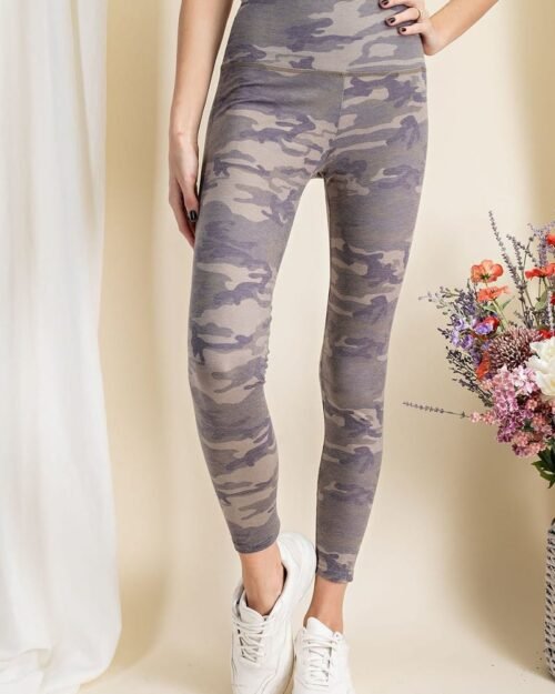 Camouflage Printed Rayon Spandex Leggings