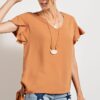 oose Fit Blouse for Women - Camel Color