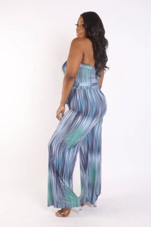 Printed Tube Jumpsuit With Self Belt Printed Tube Jumpsuit With Self Belt