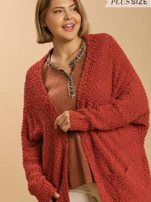 Open Front Oversized Cardigan Sweater With Pockets Open Front Oversized Cardigan Sweater With Pockets