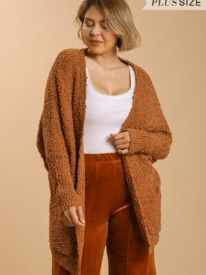 Open Front Oversized Cardigan Sweater With Pockets Open Front Oversized Cardigan Sweater With Pockets