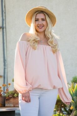 Off Shoulder Bubble Sleeve Top – Plus Size Casual Outings