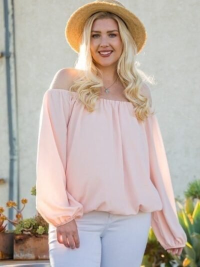 Off Shoulder Bubble Sleeve Top – Plus Size Casual Outings