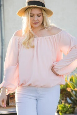 Off Shoulder Bubble Sleeve Top – Plus Size Casual Outings