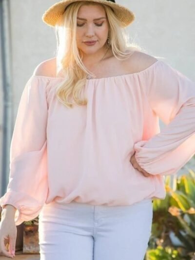 Off Shoulder Bubble Sleeve Top – Plus Size Casual Outings