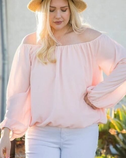 Off Shoulder Bubble Sleeve Top – Plus Size Casual Outings
