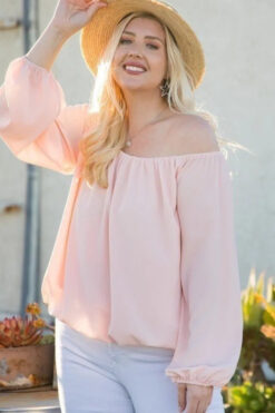Off Shoulder Bubble Sleeve Top – Plus Size Casual Outings