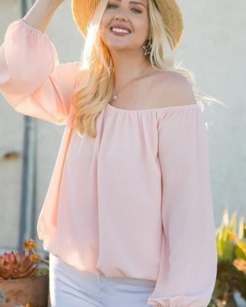 off shoulder bubble sleeve top – plus size casual outings