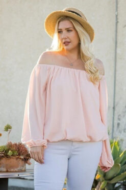 Off Shoulder Bubble Sleeve Top – Plus Size Casual Outings